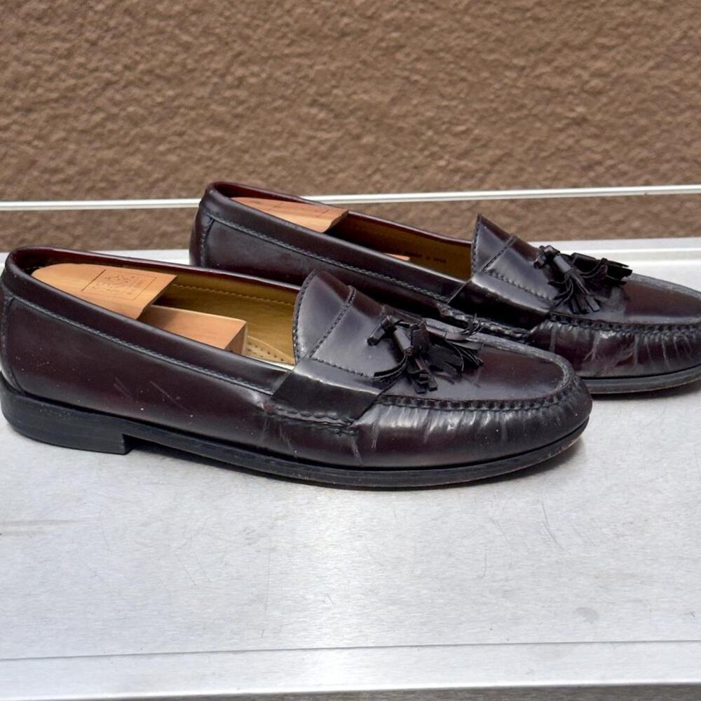 Cole Haan Burgundy/Maroon Leather Loafers with Tassel - Size 11.5D